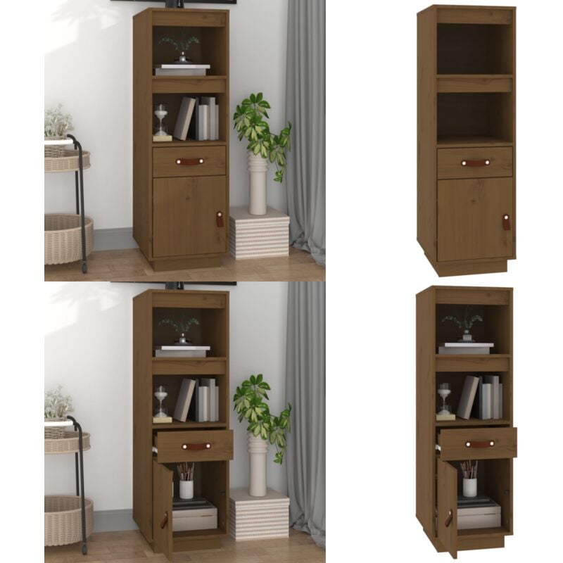 Vidaxl - Buffet haut Marron miel 34x40x108,5 cm Bois massif de pin - Buffet - Meuble De Rangement - Armoire - Commode - Bois Massif - Home & Living