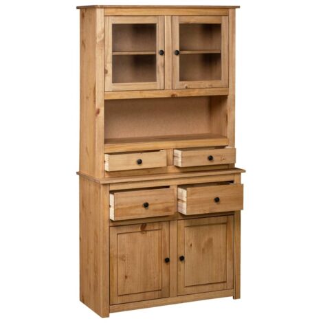 Buffet haut  Meuble de rangement 93x40,5x180 cm Pin Gamme Panama