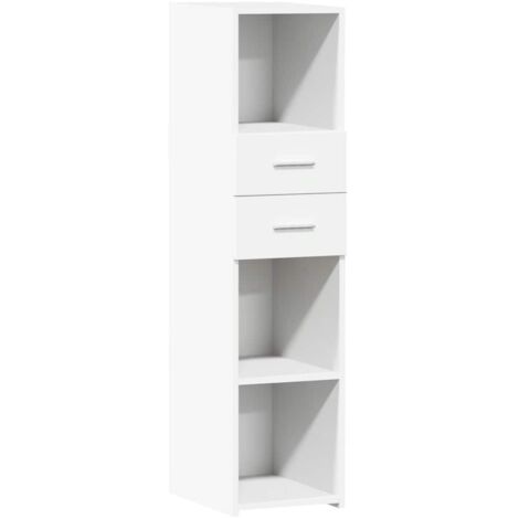 Buffet haut  Meuble de rangement blanc 30x42,5x124 cm bois d'ingénierie