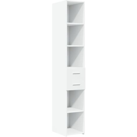 Buffet haut  Meuble de rangement blanc 30x42,5x185 cm bois d'ingénierie