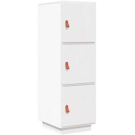 Buffet haut  Meuble de rangement Blanc 34x40x108,5 cm Bois massif de pin