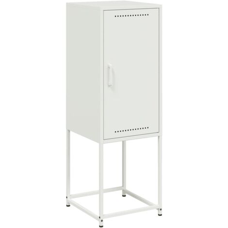 Buffet haut  Meuble de rangement blanc 36x39x107 cm acier