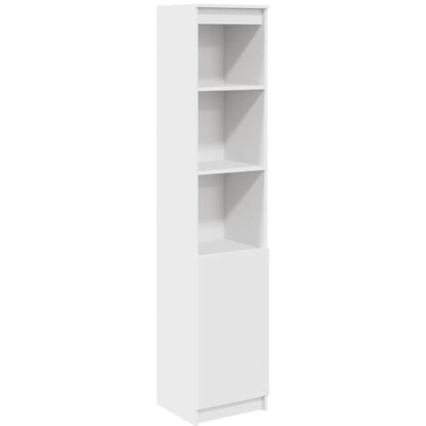 Buffet haut  Meuble de rangement blanc 37,5x35x180 cm bois d'ingénierie