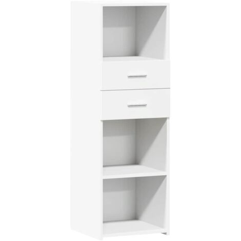 Buffet haut  Meuble de rangement blanc 40x42,5x124 cm bois d'ingénierie