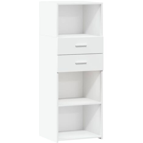 Buffet haut  Meuble de rangement blanc 45x42,5x124 cm bois d'ingénierie