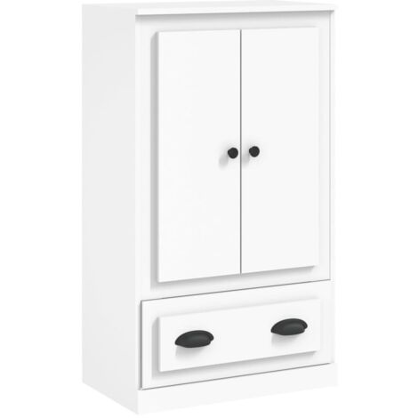 Buffet haut  Meuble de rangement blanc 60x35,5x103,5 cm bois d'ingénierie