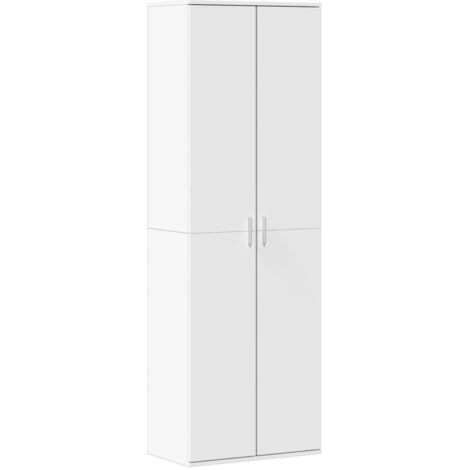 Buffet haut  Meuble de rangement blanc 60x35x180 cm bois d’ingénierie