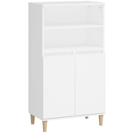 Buffet haut  Meuble de rangement Blanc 60x36x110 cm Bois d'ingénierie