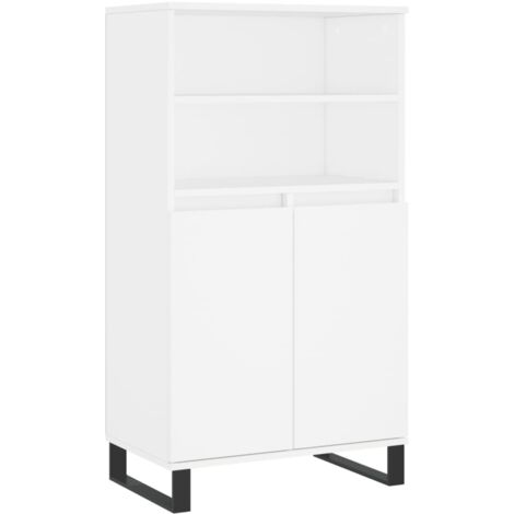 Buffet haut  Meuble de rangement Blanc 60x36x110 cm Bois d'ingénierie