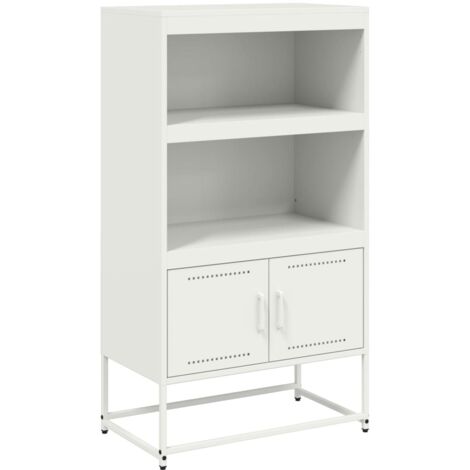 Buffet haut  Meuble de rangement blanc 68,5x38,5x123,5 cm acier