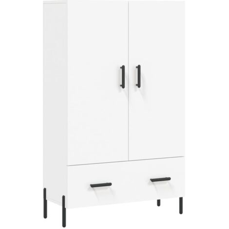 Buffet haut  Meuble de rangement blanc 69,5x31x115 cm bois d'ingénierie