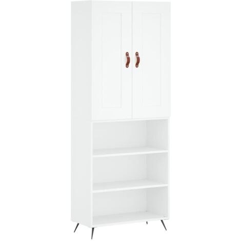 Buffet haut  Meuble de rangement Blanc 69,5x34x180 cm Bois d'ingénierie