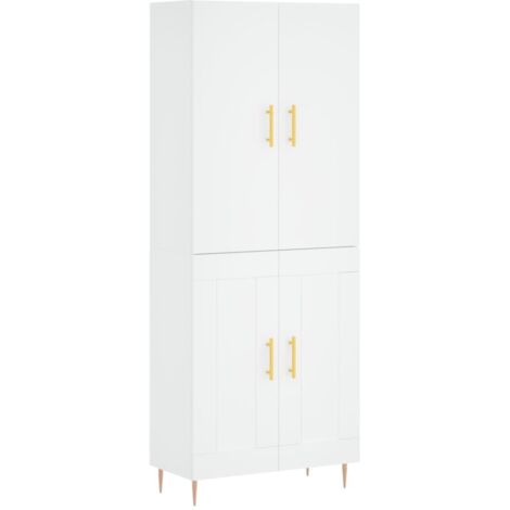 Buffet haut  Meuble de rangement Blanc 69,5x34x180 cm Bois d'ingénierie