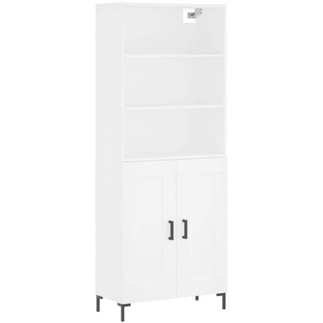 Buffet haut  Meuble de rangement Blanc 69,5x34x180 cm Bois d'ingénierie
