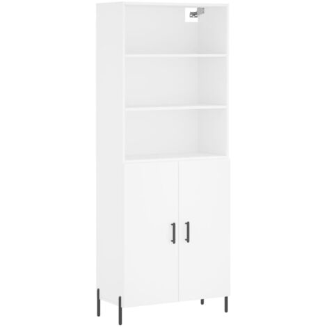 Buffet haut  Meuble de rangement Blanc 69,5x34x180 cm Bois d'ingénierie