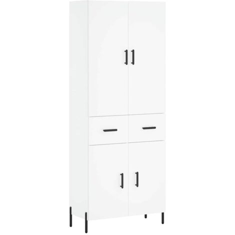 Buffet haut  Meuble de rangement Blanc 69,5x34x180 cm Bois d'ingénierie