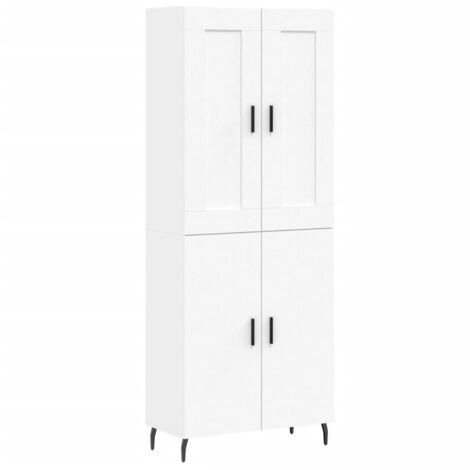 Buffet haut  Meuble de rangement Blanc 69,5x34x180 cm Bois d'ingénierie