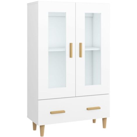 Buffet haut  Meuble de rangement Blanc 70x31x115 cm Bois d'ingénierie