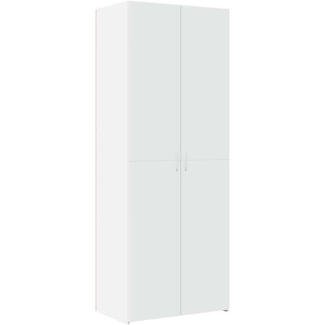 Buffet haut  Meuble de rangement blanc 70x42,5x185 cm bois d'ingénierie