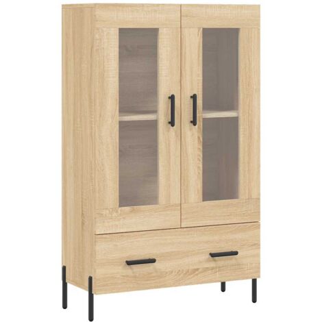 Buffet haut  Meuble de rangement chêne sonoma 69,5x31x115 cm bois d'ingénierie