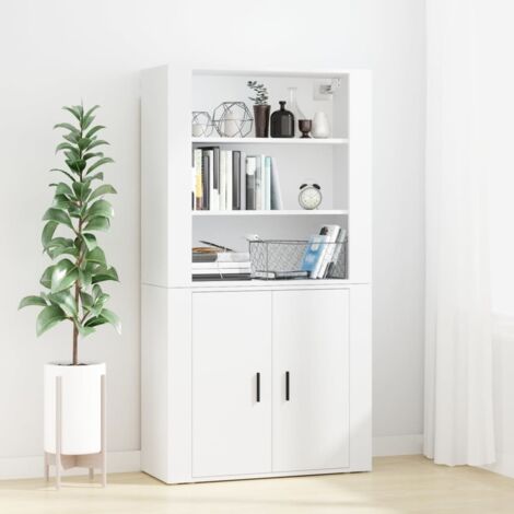 Buffet haut Meuble de rangement  Commode Blanc Bois d'ingénierie 62068