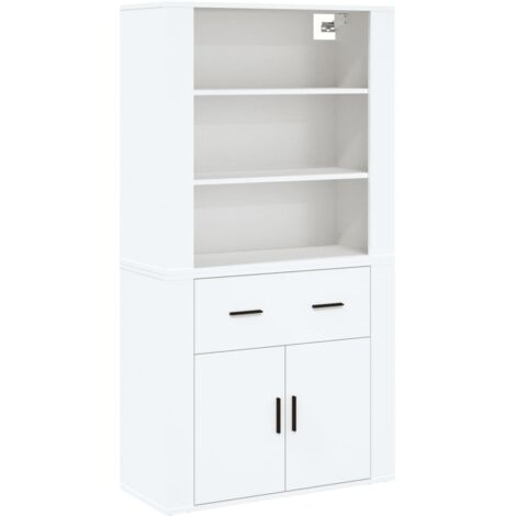 Buffet haut Meuble de rangement Commode Blanc Bois d'ingénierie 90541