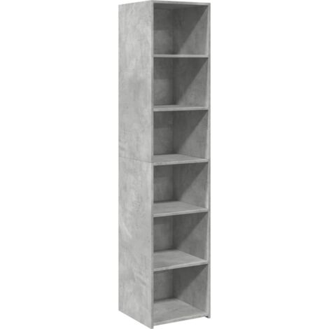 Buffet haut  Meuble de rangement gris béton 40x41x185 cm bois d'ingénierie