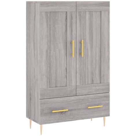 Buffet haut Meuble de rangement sonoma gris 69,5x31x115 cm bois d'ingénierie