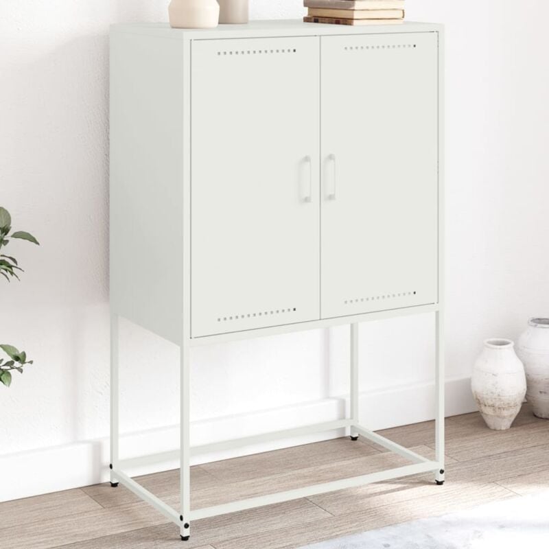 Vidaxl - Buffet haut blanc 68,5x38,5x107 cm acier