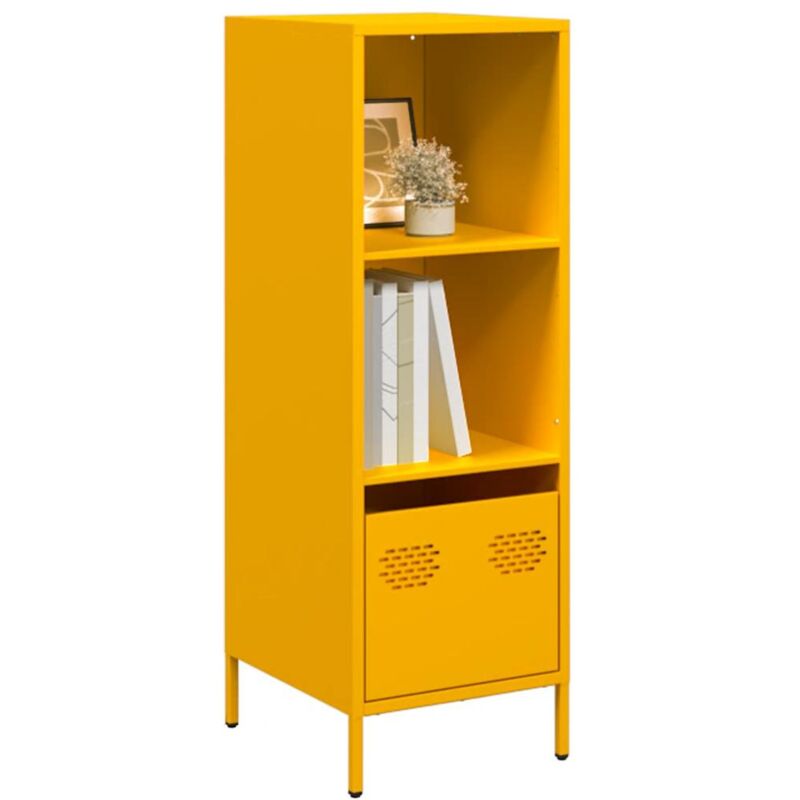 Vidaxl - Buffet haut jaune moutarde 35x39x103,5 cm acier