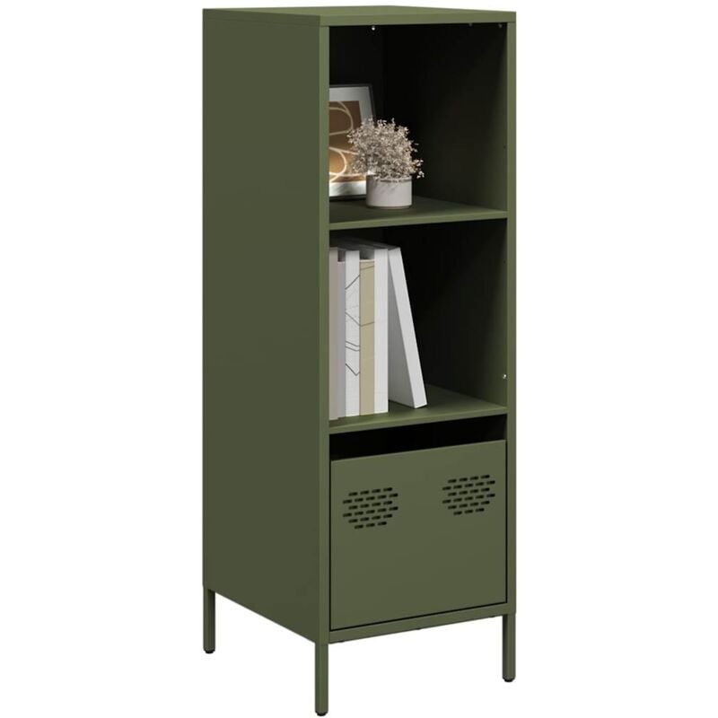 Vidaxl - Buffet vert olive 35x39x103,5 cm acier
