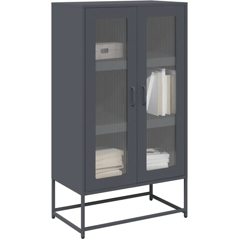 Vidaxl - Buffet haut anthracite 68x39x123 cm acier