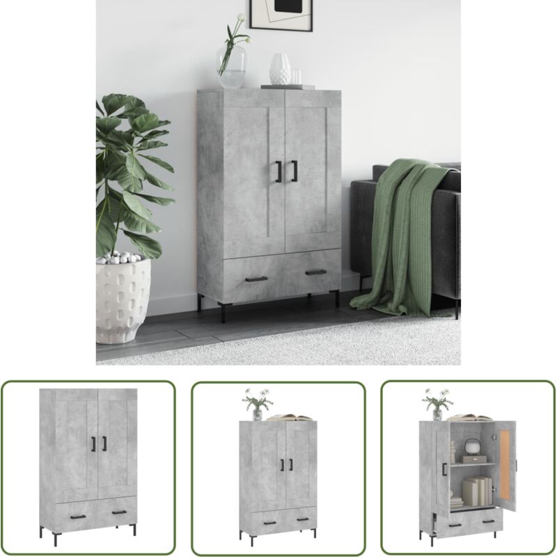 Vidaxl - Buffet haut gris béton 69,5x31x115 cm bois d'ingénierie
