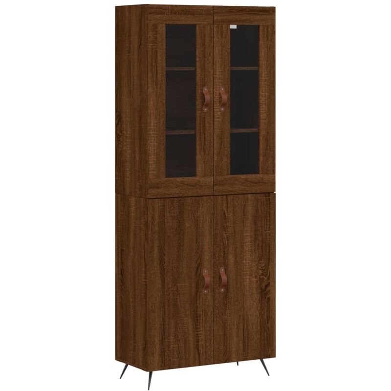 Vidaxl - Buffet haut Chêne marron 69,5x34x180 cm Bois d'ingénierie