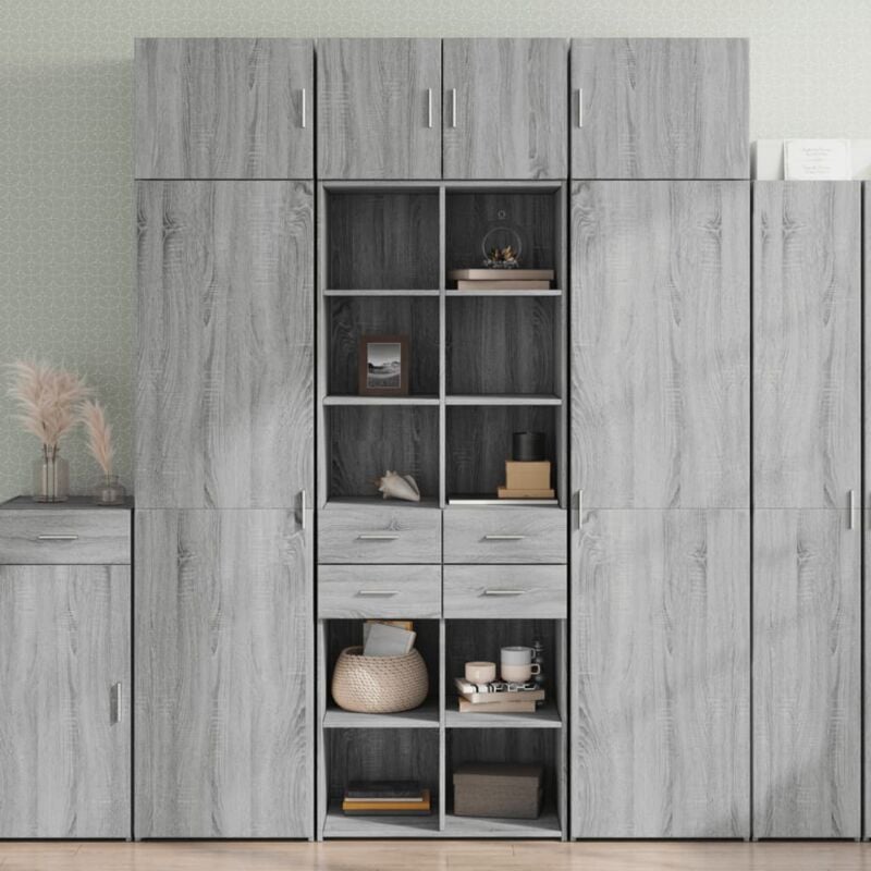 Vidaxl - Buffet haut sonoma gris 70x42,5x185 cm bois d'ingénierie