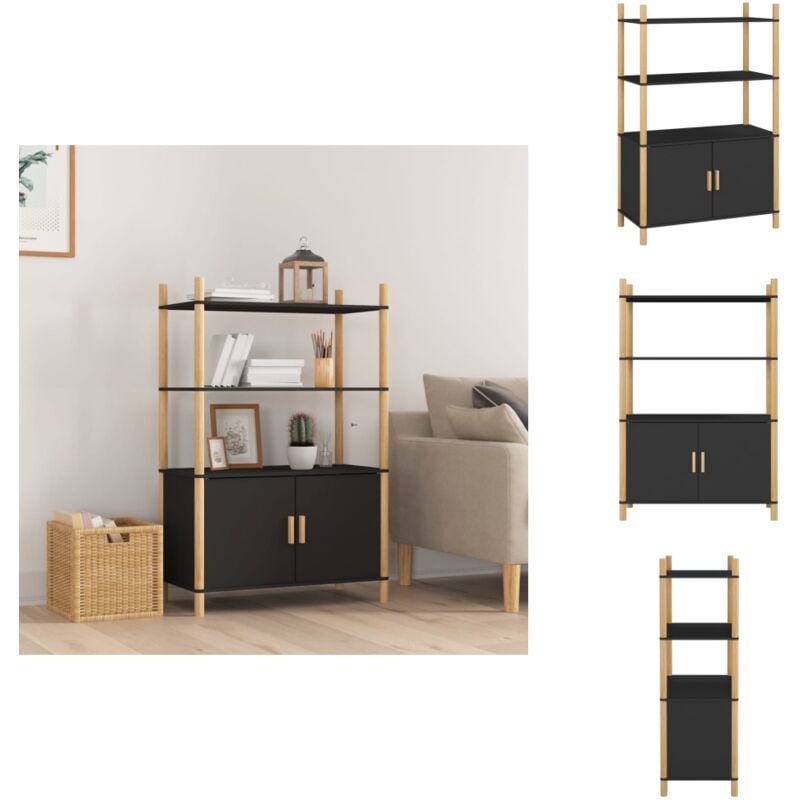 Vidaxl - Buffet haut Noir 80x40x121 cm Bois d'ingénierie - Meuble De Rangement - Buffet Noir - Armoire Moderne - Meuble Salon - Stockage Intérieur