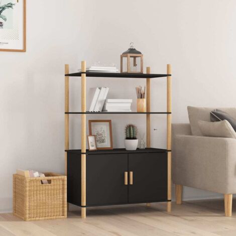 Buffet haut Noir 80x40x121 cm Bois d'ingénierie vidaXL