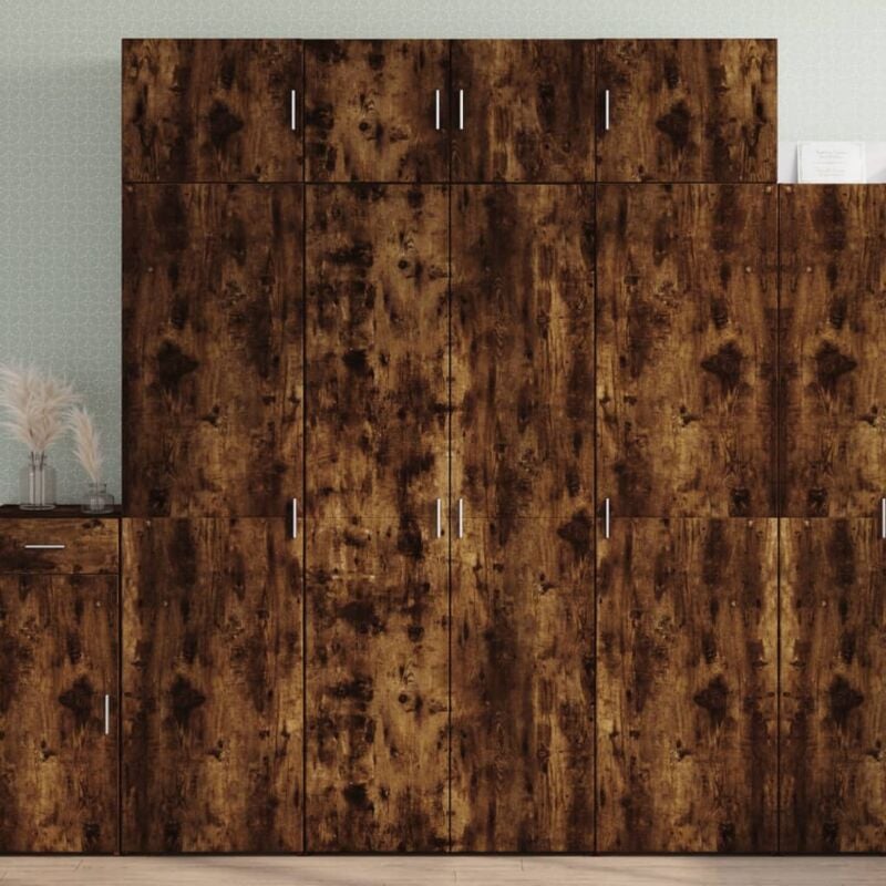 Vidaxl - Buffet haut chêne fumé 80x42,5x185 cm bois d'ingénierie