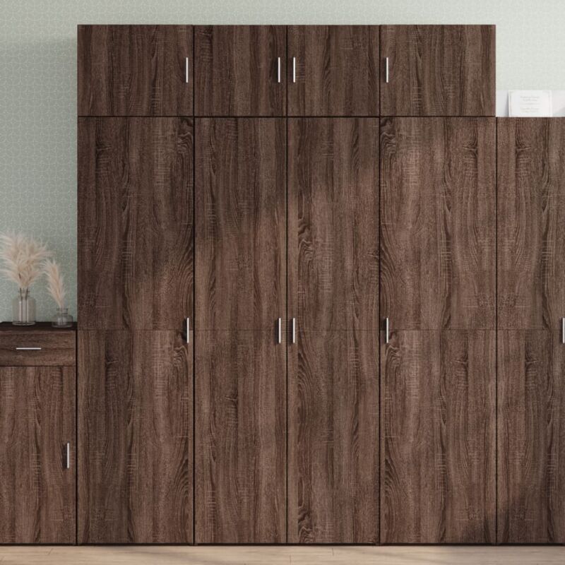 Vidaxl - Buffet haut chêne marron 80x42,5x185 cm bois d'ingénierie