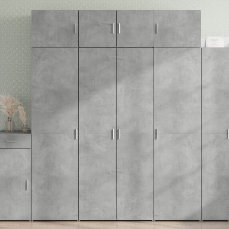 Vidaxl - Buffet haut gris béton 80x42,5x185 cm bois d'ingénierie