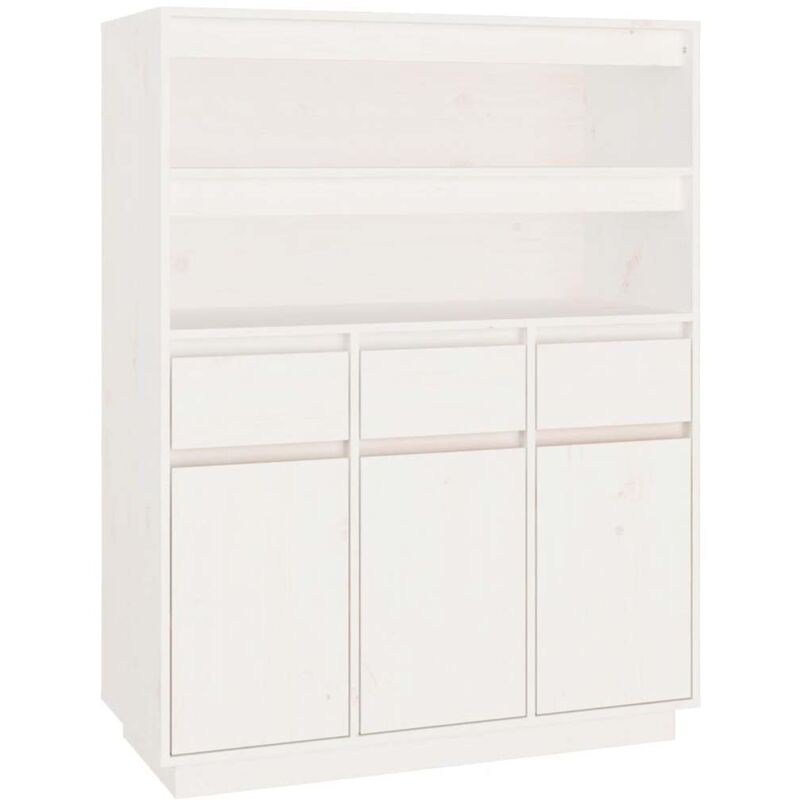 Vidaxl - Buffet haut Blanc 89x40x116,5 cm Bois massif de pin