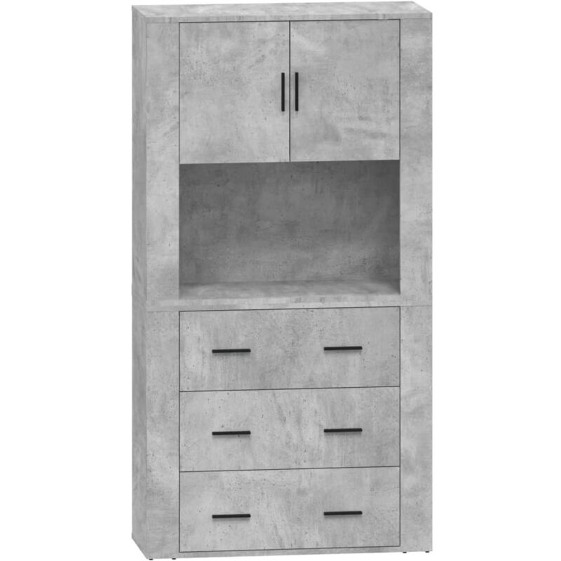 Vidaxl - Buffet haut Gris béton Bois d'ingénierie
