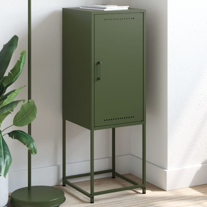 Vidaxl - Buffet vert olive 36x39x107 cm acier