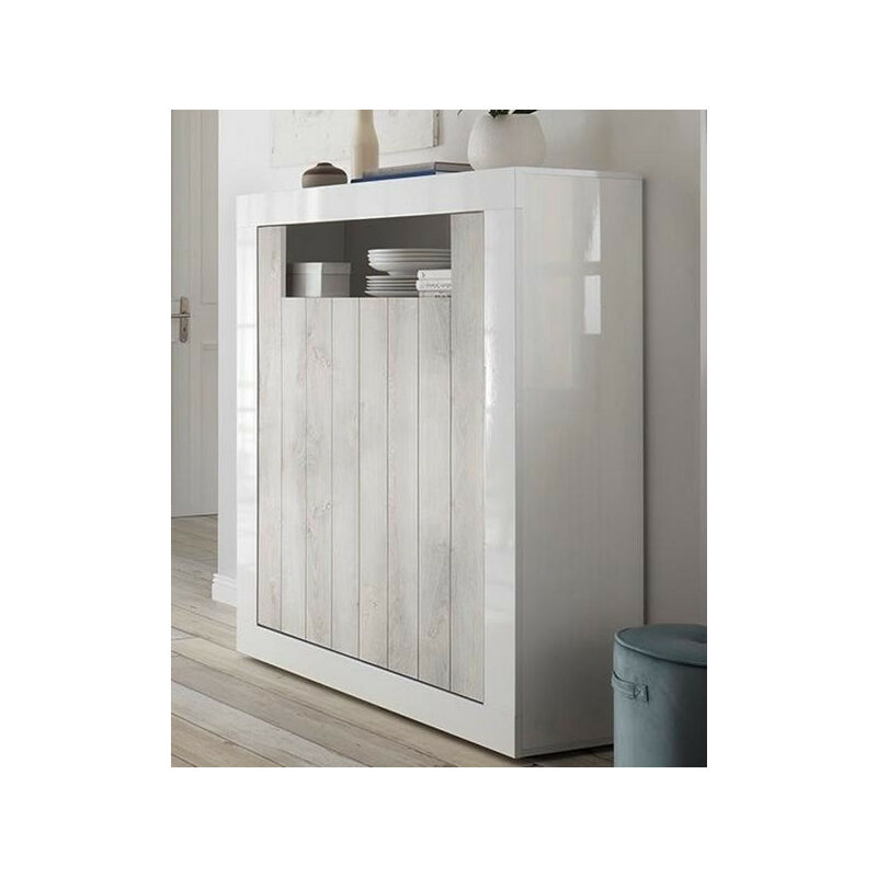Azura Home Design - Buffet haut samantha 2 portes 110x144 cm blanc