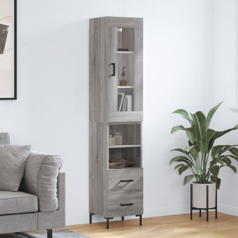 Vidaxl - Credenza, Madia per salotto Grigio Sonoma 34, 5x34x180 cm in Legno Multistrato