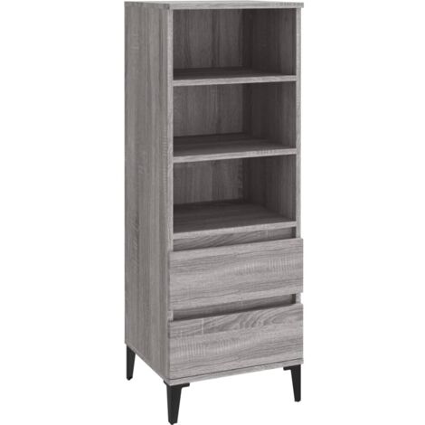 Buffet haut Sonoma gris 40x36x110 cm Bois d'ingénierie vidaXL