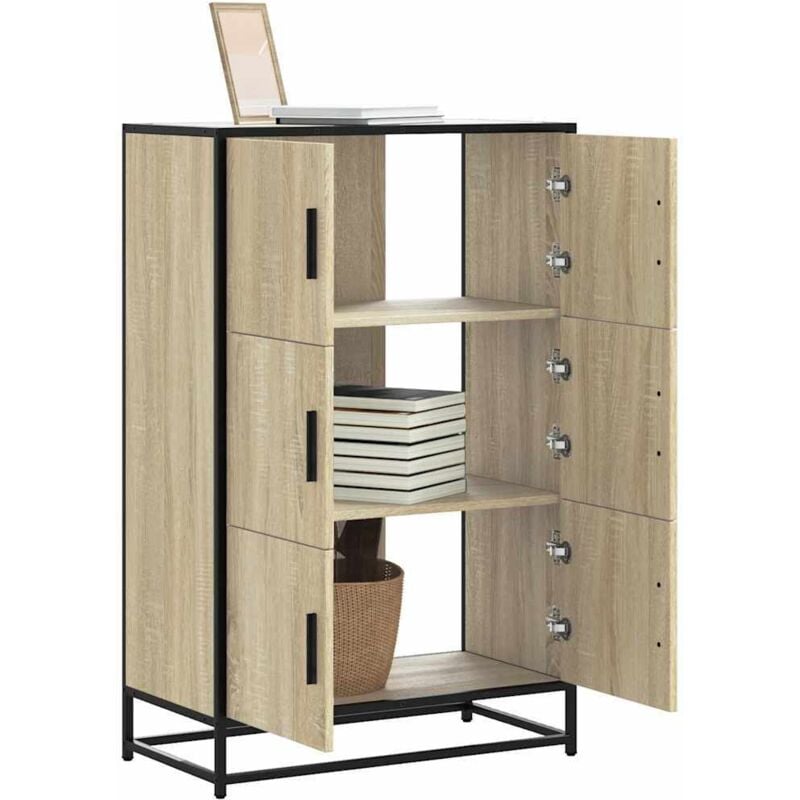 Vidaxl - Buffet haut chêne sonoma 68x35x106,5 cm bois ingénierie métal
