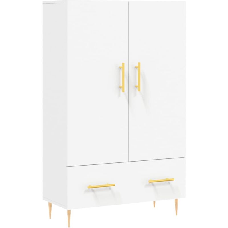 Jinlefu - Buffet haut blanc 69,5x31x115 cm bois d'ingénierie