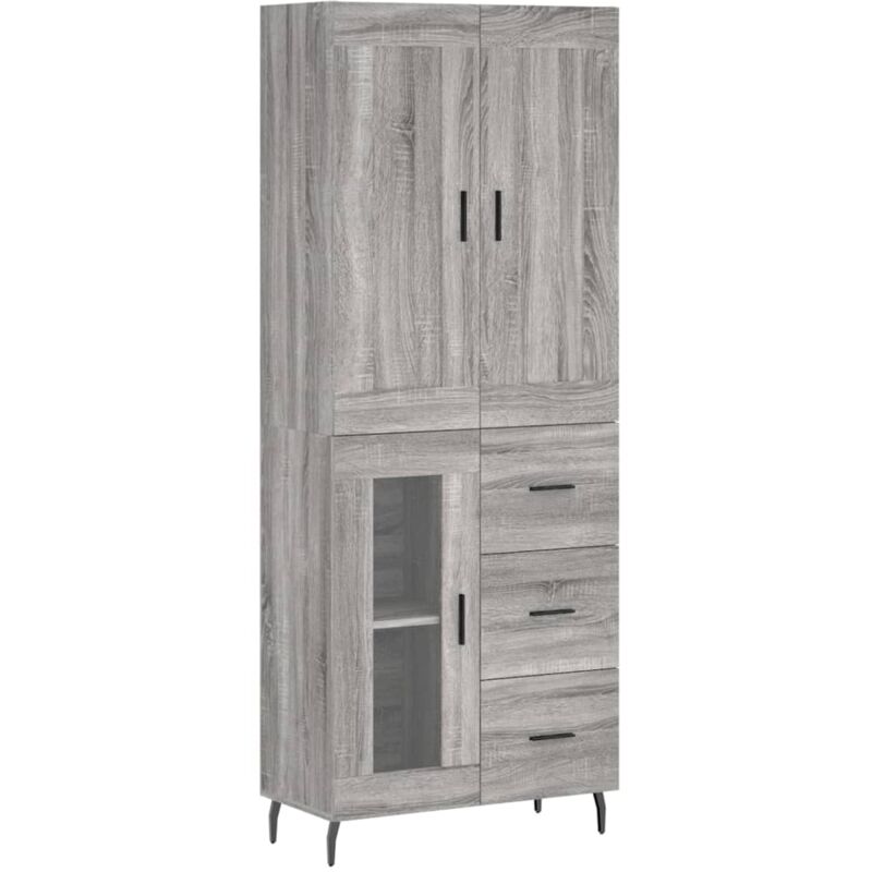 Vidaxl - Buffet haut Sonoma gris 69,5x34x180 cm Bois d'ingénierie