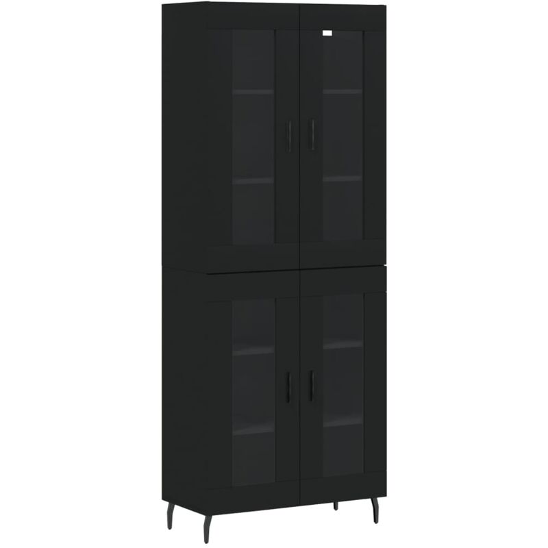 Vidaxl - Buffet haut Noir 69,5x34x180 cm Bois d'ingénierie